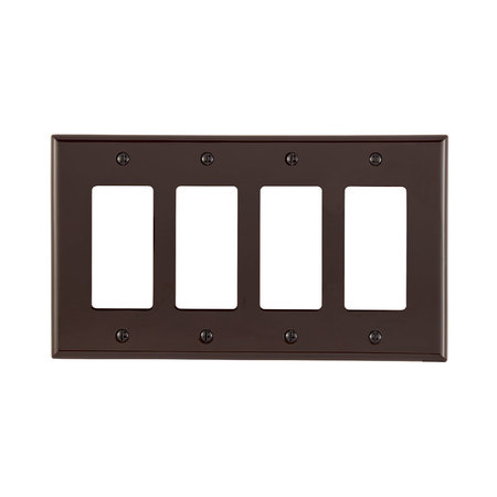 LEVITON WALLPLATES BR WP 4G DEC MIDWAY NYLON PJ264-B